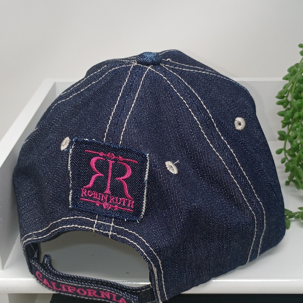 Robin Ruth Denim California Republic Hat - Blue and Pink - Picture 7 of 9